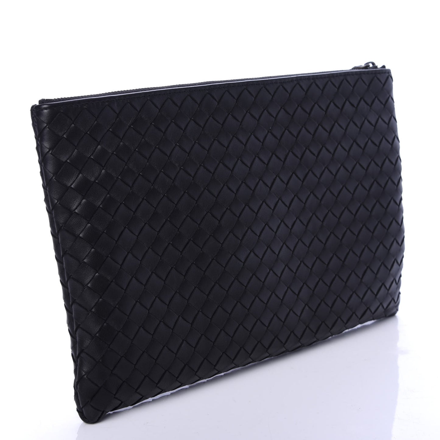 Nappa Intrecciato Medium Zip Pouch Black
