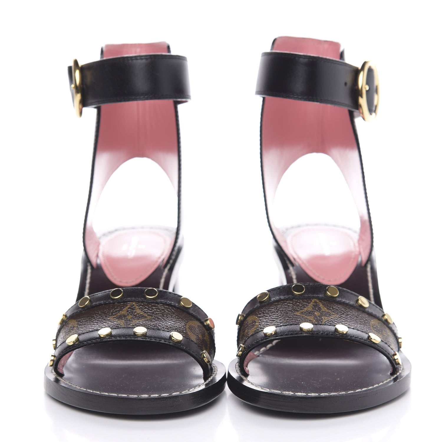 Louis Vuitton Calfskin Monogram Passenger Sandals 37 Black 2 of 8