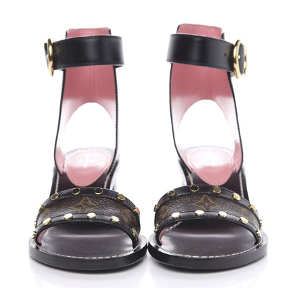 Louis Vuitton Calfskin Monogram Passenger Sandals 37 Black 2 of 8