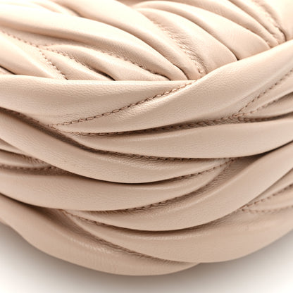 Miu Miu Velluto Froisse Matelasse Mini Wander Hobo Granito Cipria 8 of 9