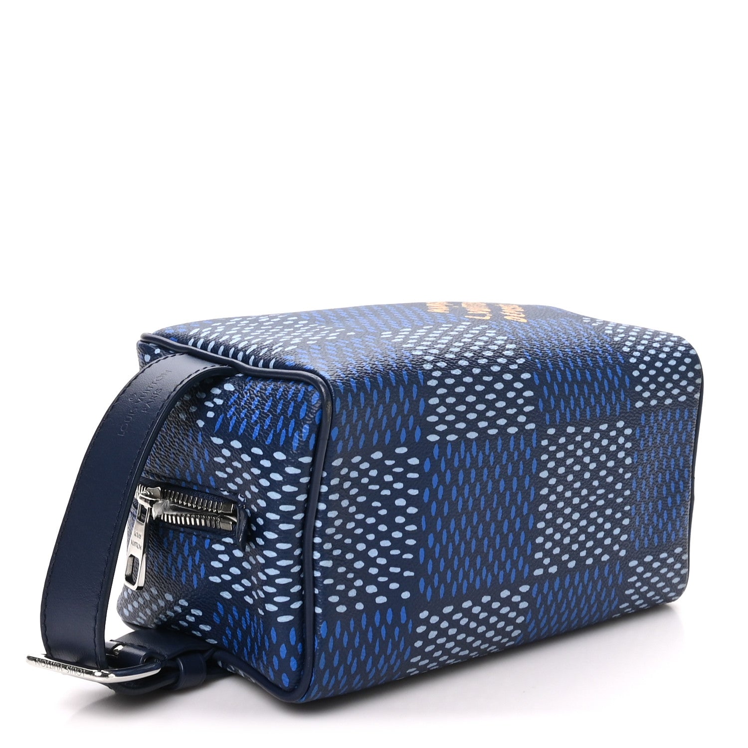 Louis Vuitton Damier Heritage Locker Dopp Kit Blue 4 of 8