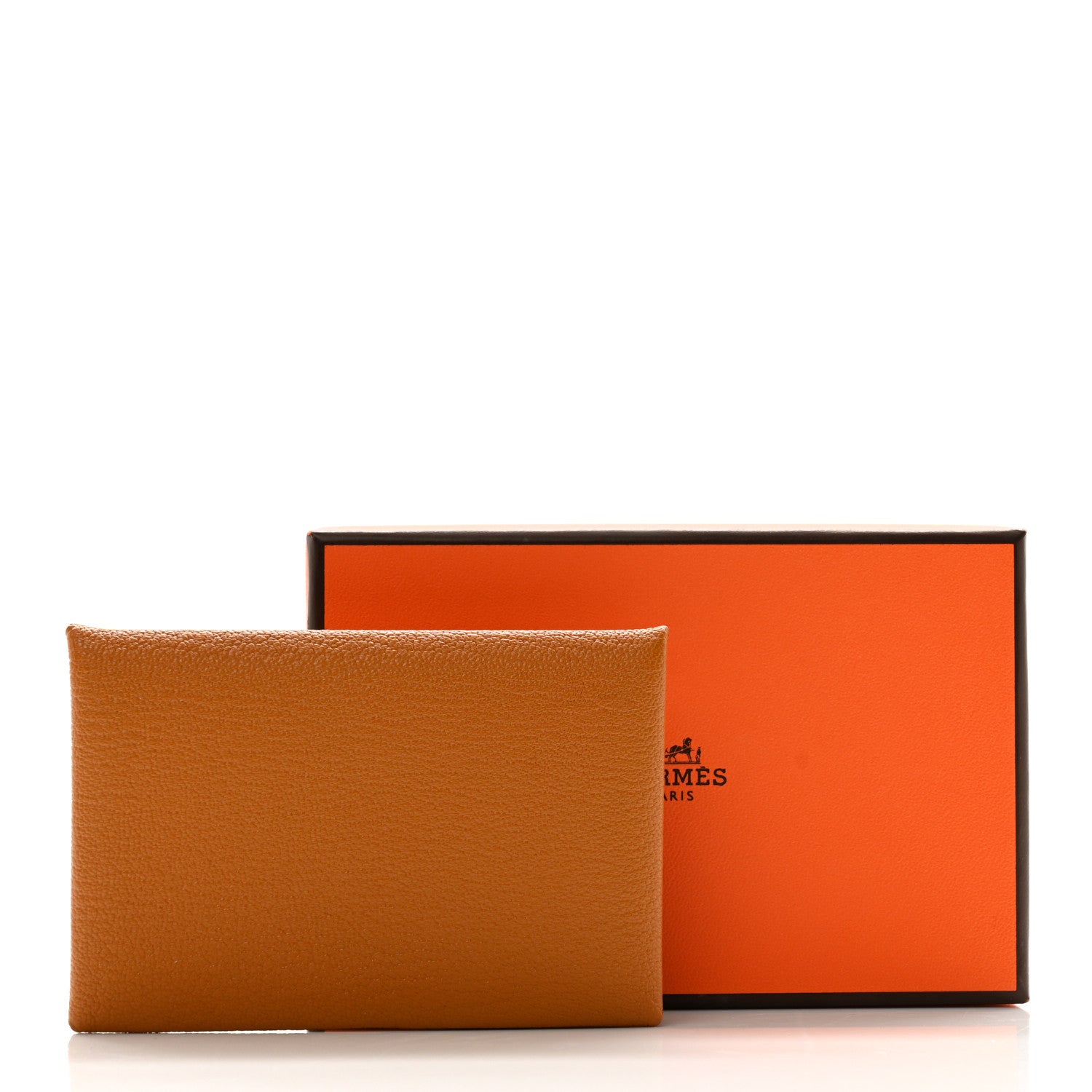 Hermes Chevre Mysore Verso Calvi Card Case Caramel Rose Shocking 9 of 9
