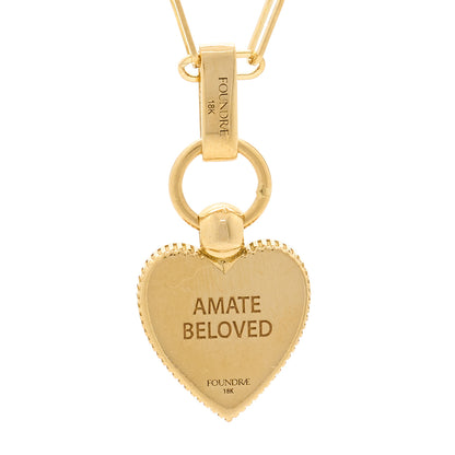 Foundrae 18K Yellow Gold Diamond Amate Crest Super Fine Clip Slide Pendant Necklace 5 of 6