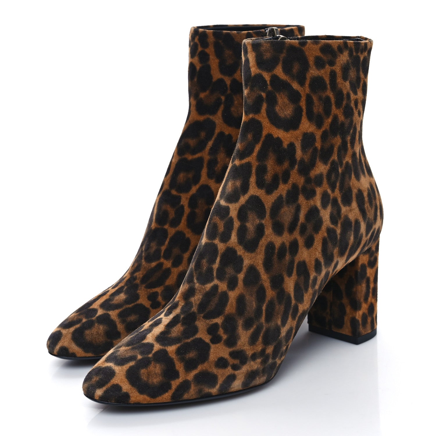 Saint Laurent Suede Lou 75 Ankle Boots 35.5 Leopard 3 of 8