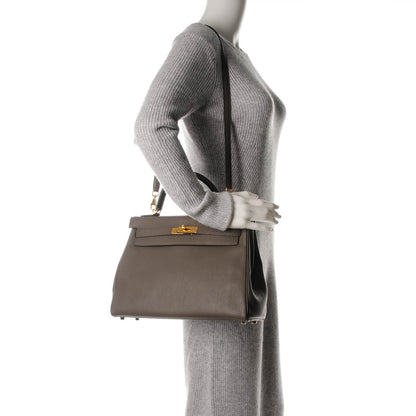 Hermes Taurillon Clemence Kelly Retourne 32 Etain 2 of 25