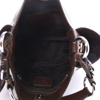 Prada Vitello Daino Side Pocket Hobo Bruciato 5 of 14