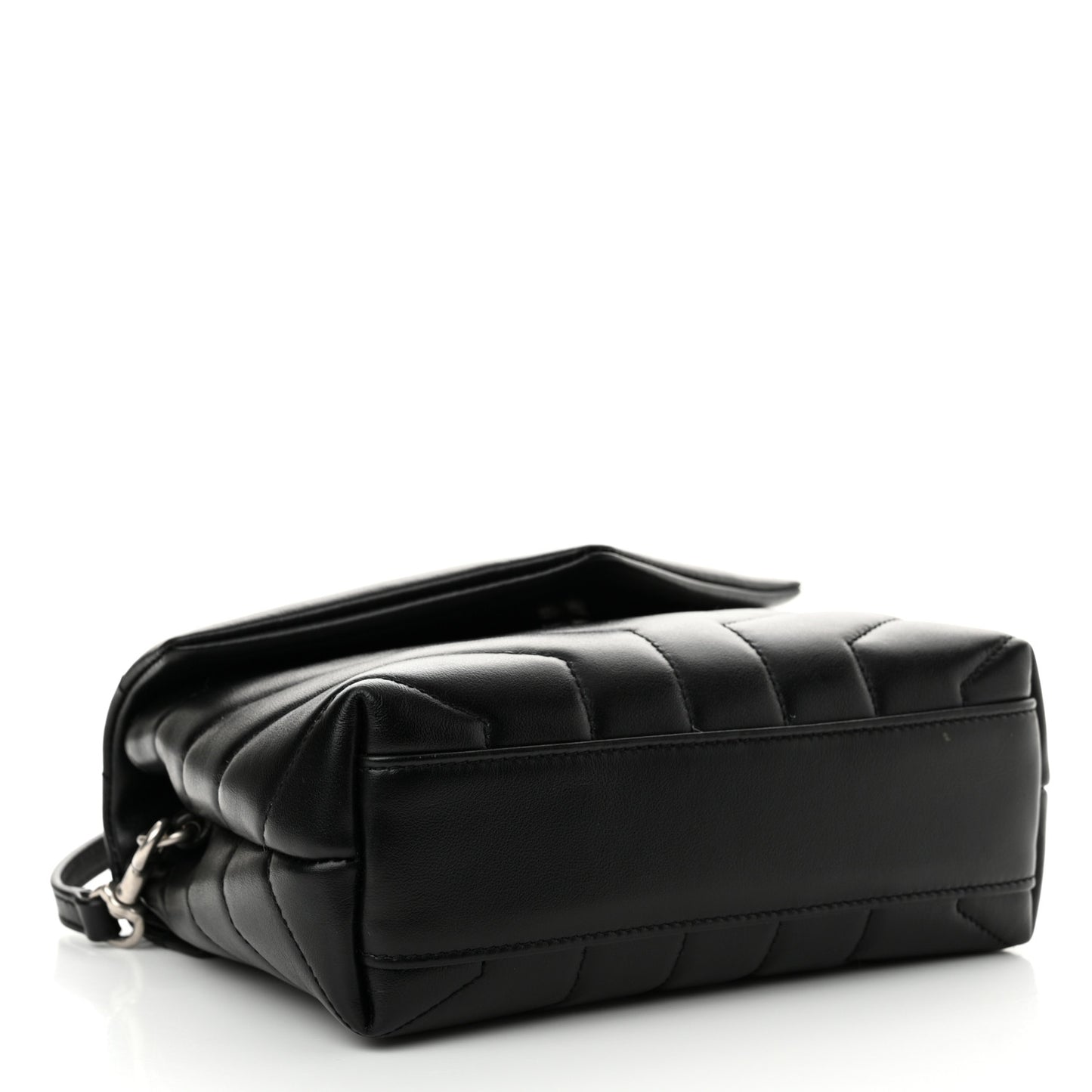 Calfskin Y Quilted Monogram Toy Loulou Crossbody Bag Black