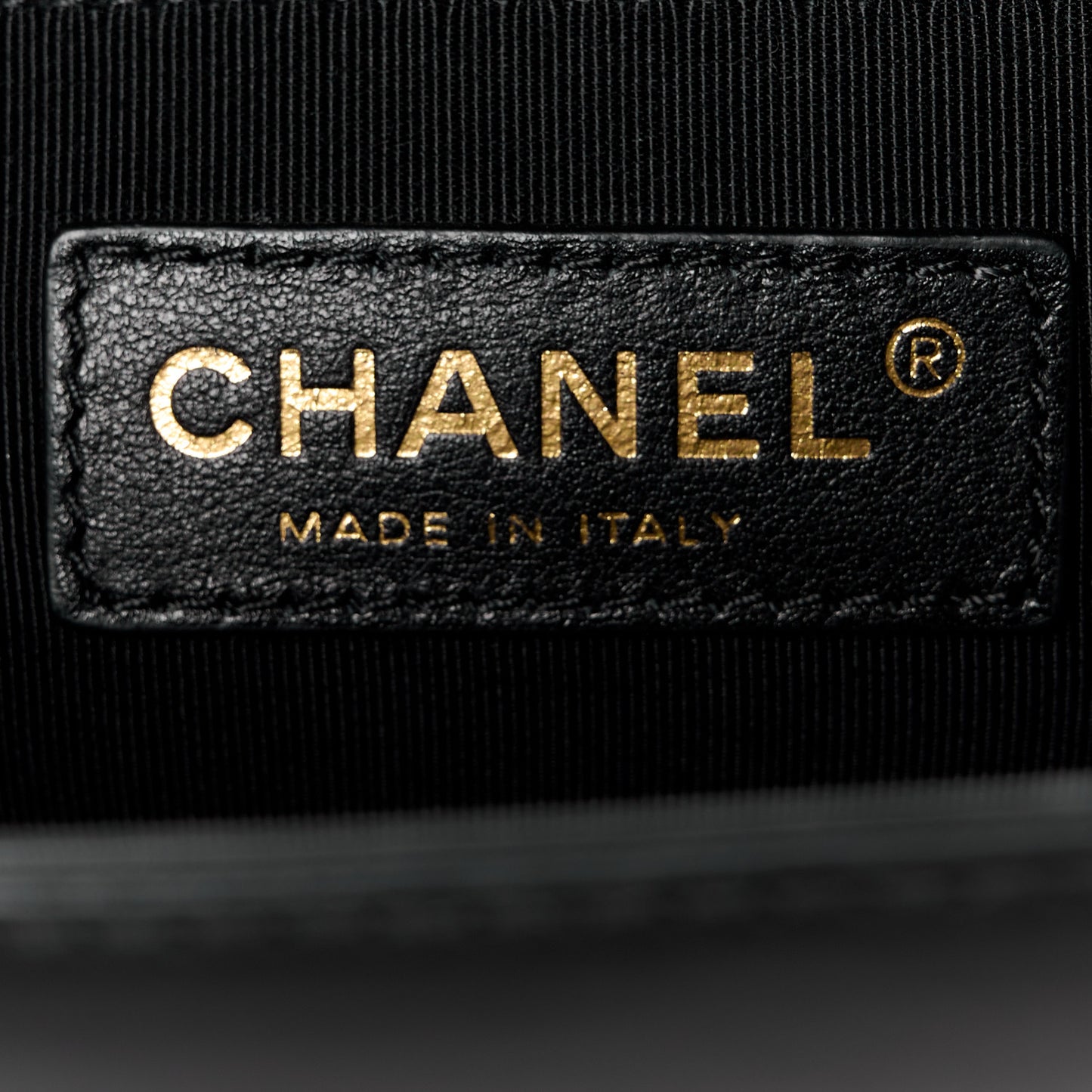 Glazed Calfskin Medium Boy Flap Black