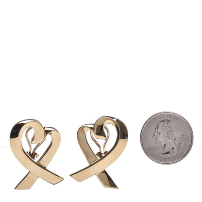 Tiffany 18K Yellow Gold Large Paloma Picasso Loving Heart Earrings 2 of 4