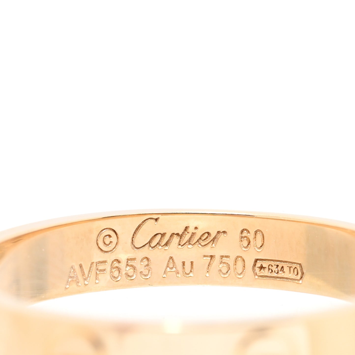 18K Yellow Gold 3.5mm LOVE Wedding Band Ring 60 9