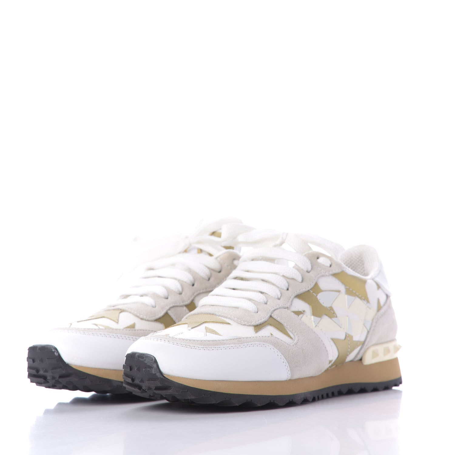 Valentino Garavani Nappa Suede Camustars Womens Rockrunner Sneakers 38.5 White 3 of 11