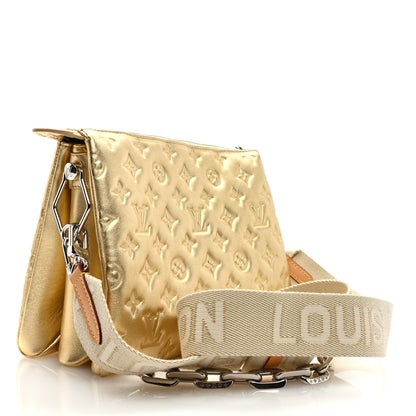 Louis Vuitton Lambskin Embossed Monogram Coussin PM Gold 3 of 10