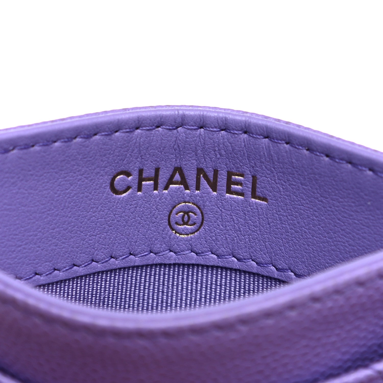 Chanel Caviar Quilted Card Holder Purple 5 of 8