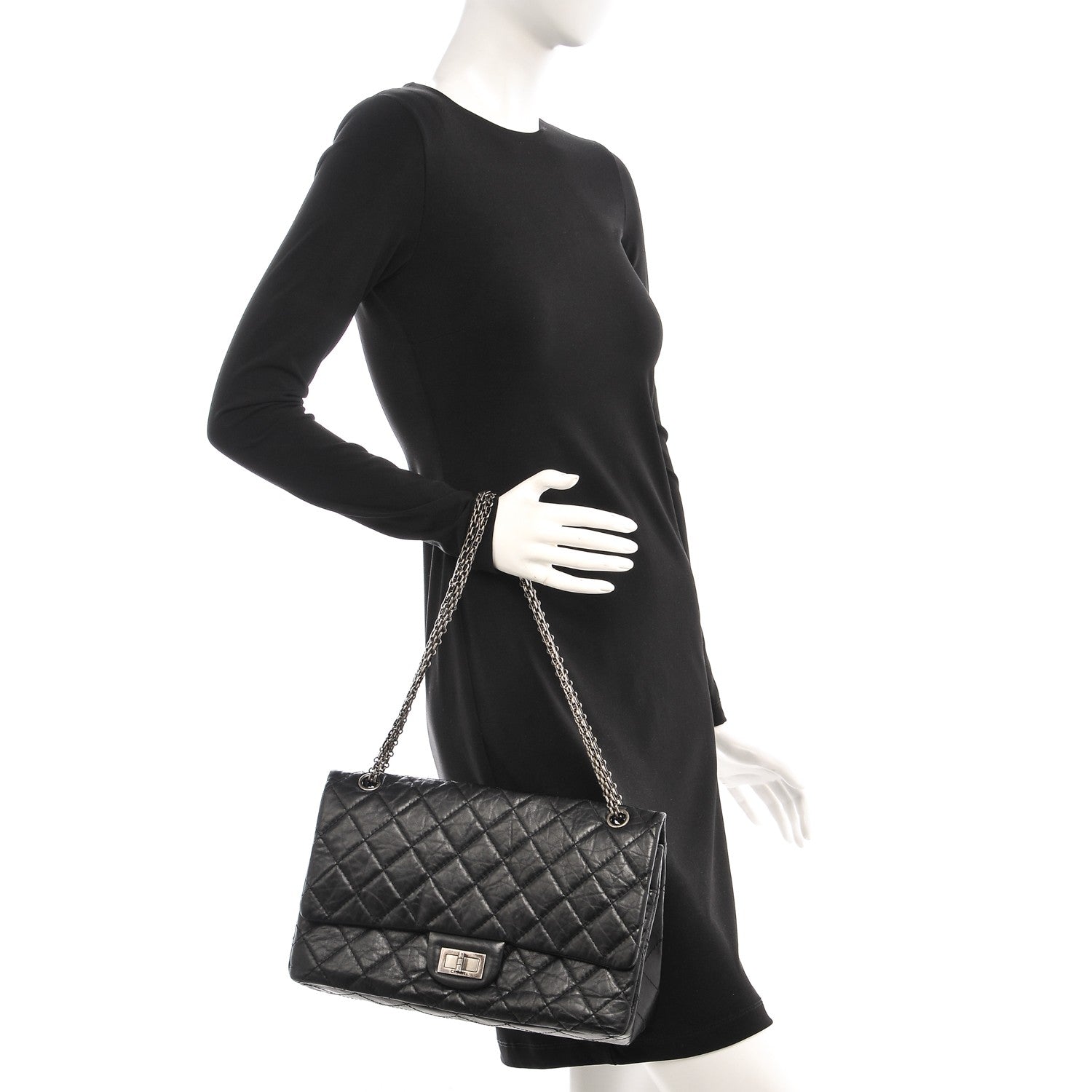 Chanel Aged Calfskin Quilted 2.55 Reissue 227 Flap Black 2 of 7