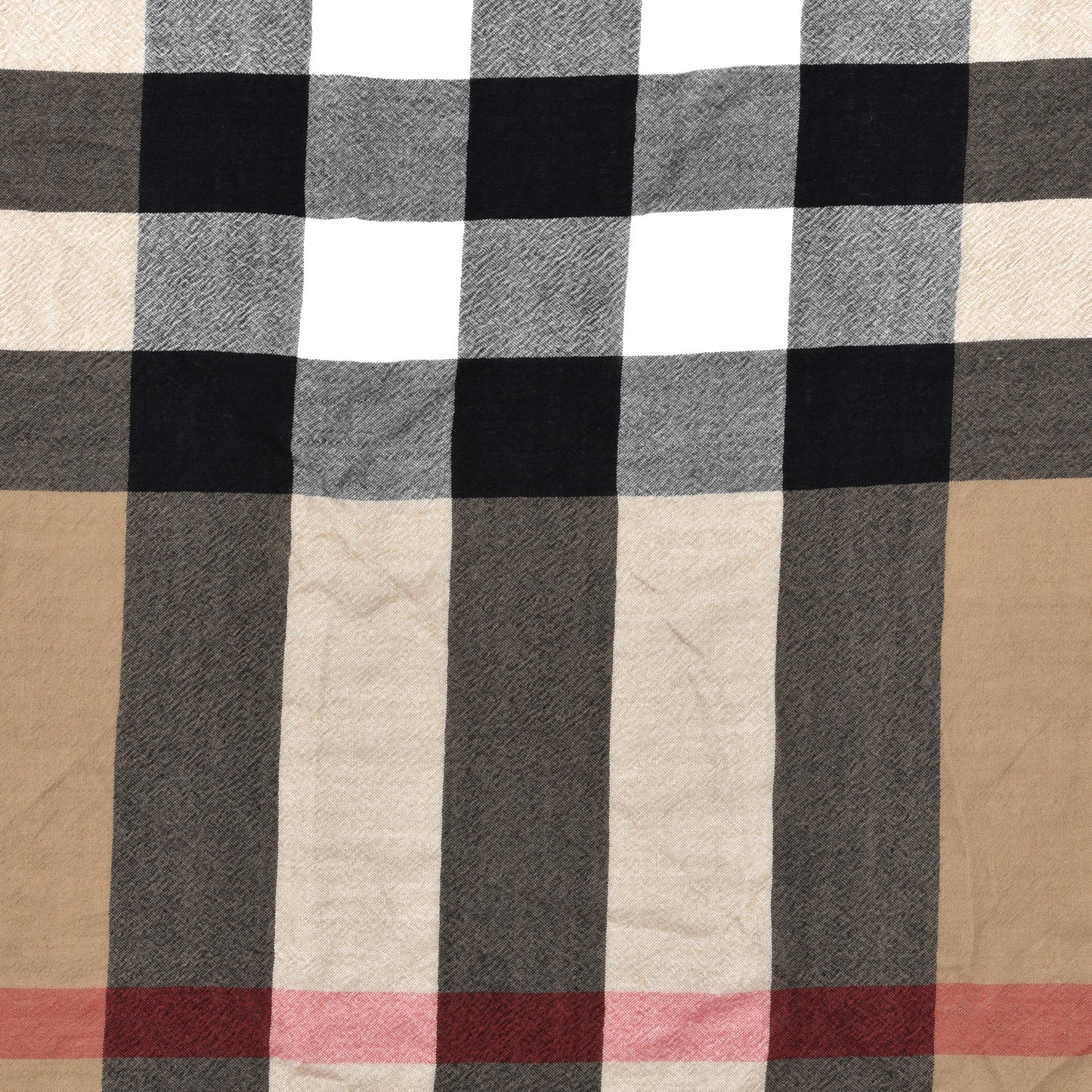 Merino Wool House Check Square Scarf Brown