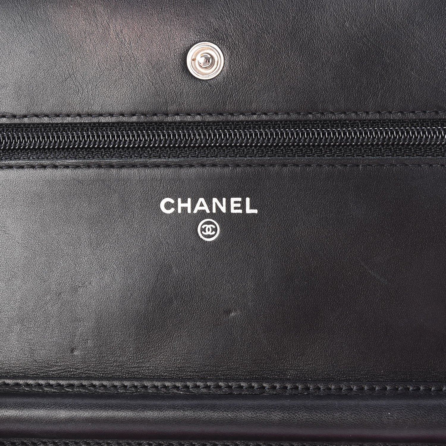 Chanel Calfskin Quilted Cambon Wallet On Chain WOC Black 7 of 9