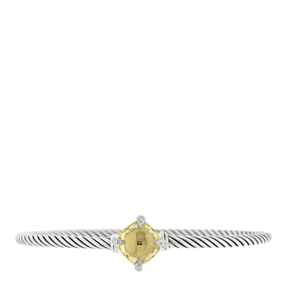 David Yurman Sterling Silver Lemon Citrine Diamond 9mm Chatelaine Bracelet 1 of 3
