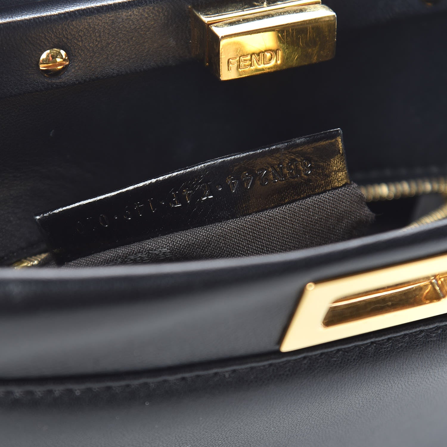 Fendi Nappa Mini Peekaboo Iconic Satchel Black 10 of 12