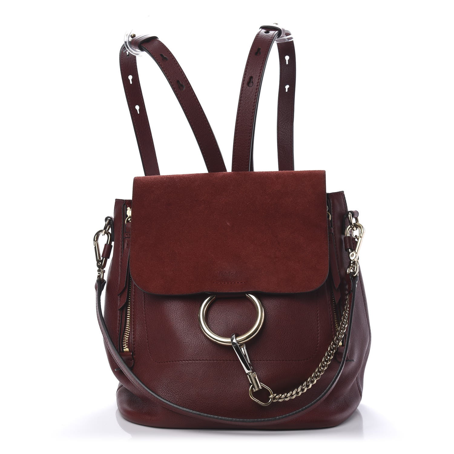 Chloe Suede Calfskin Medium Faye Backpack Sienna Red 2 of 18