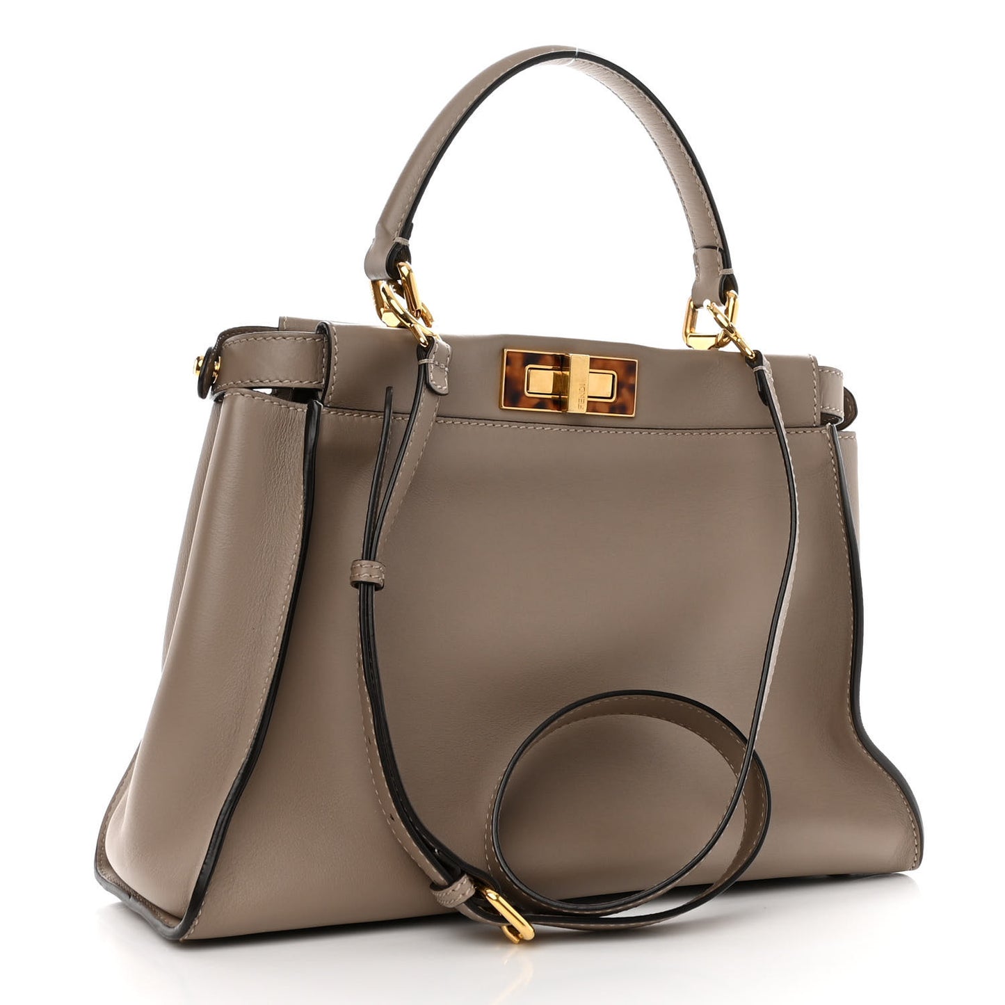 Vitello Seta Plexiglass Tortoise Medium Peekaboo Iconic Satchel Tortora