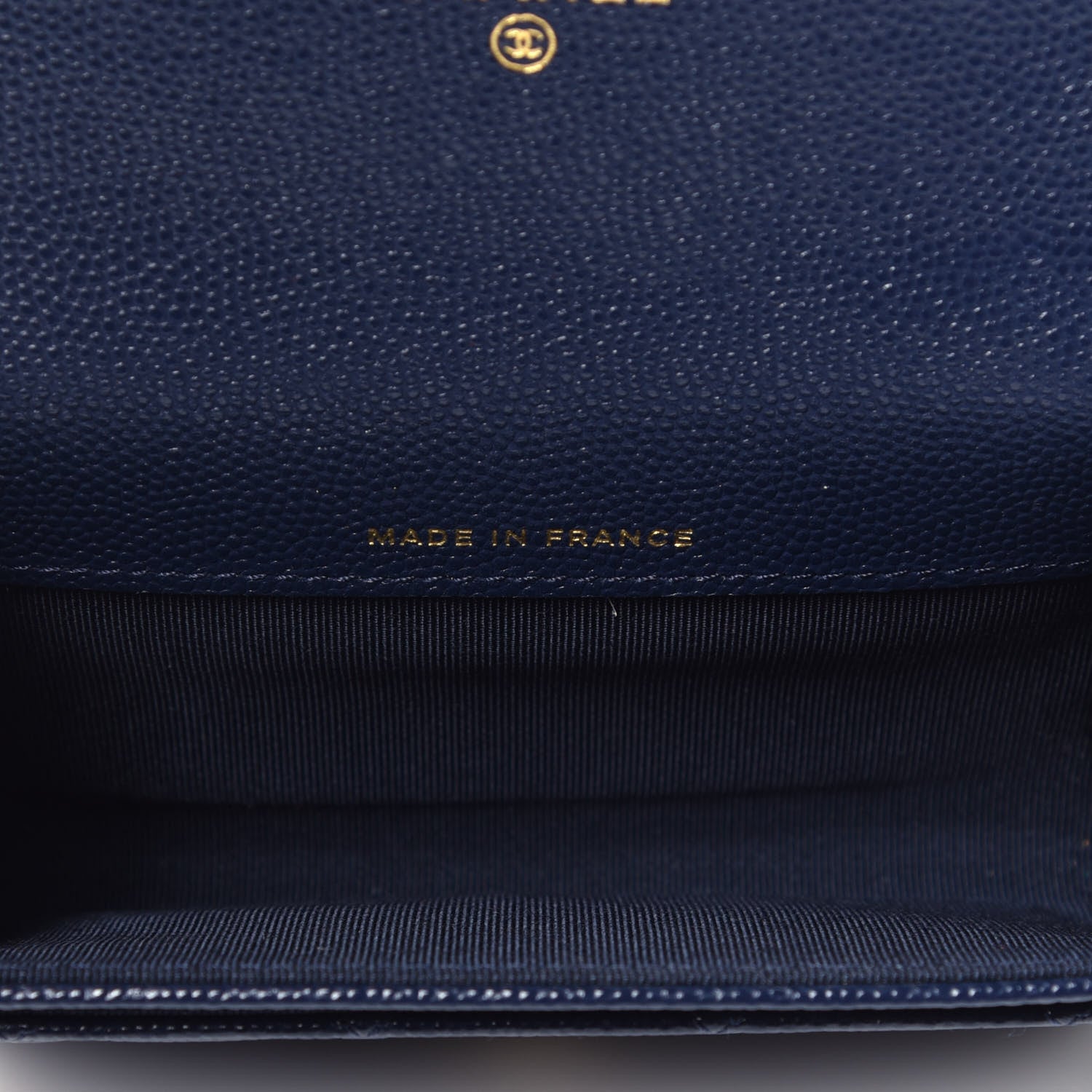 Chanel Caviar Quilted Flap Card Holder Wallet Navy Blue 5 of 8