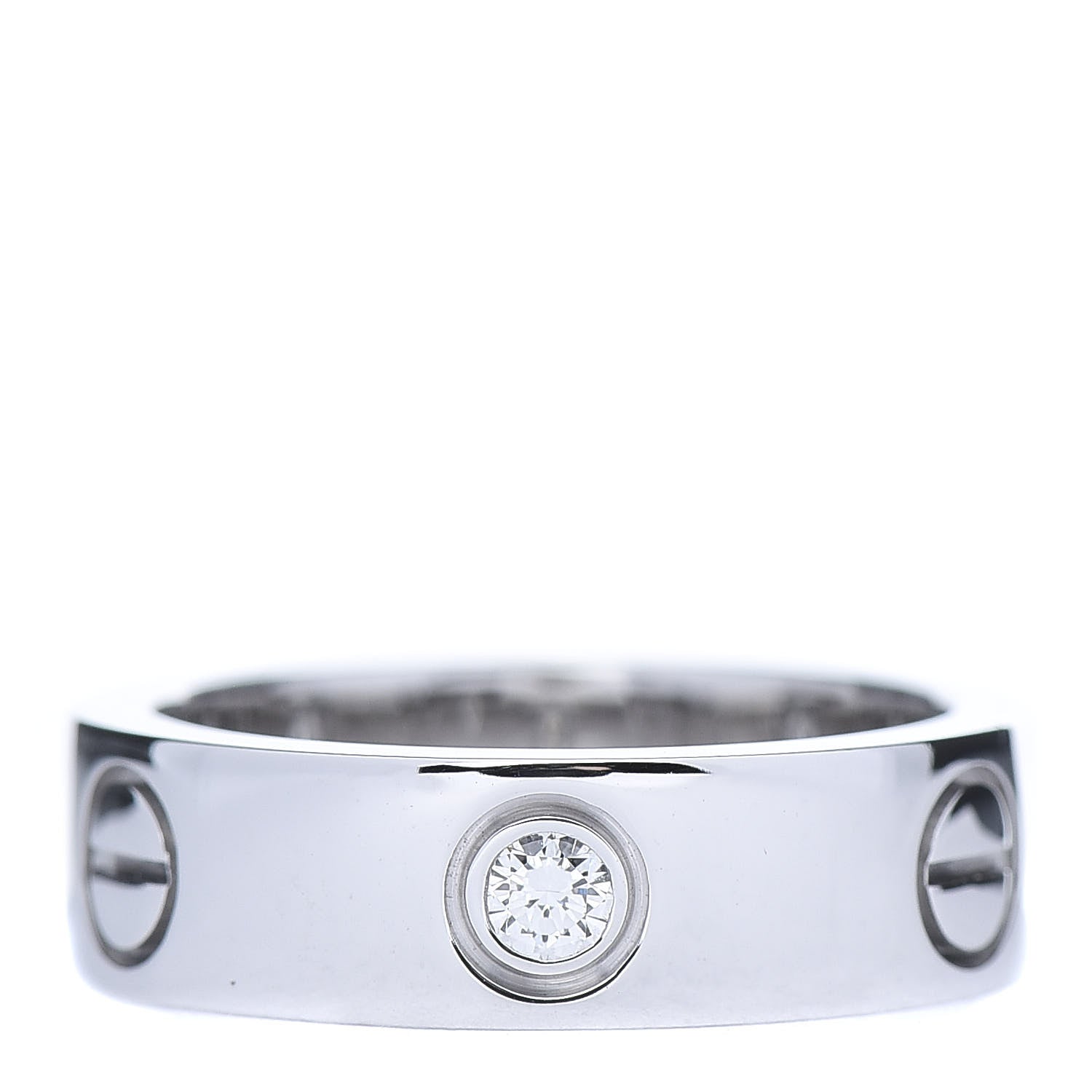 Cartier 18K White Gold 3 Diamond 5.5mm LOVE Ring 51 5.75 3 of 4