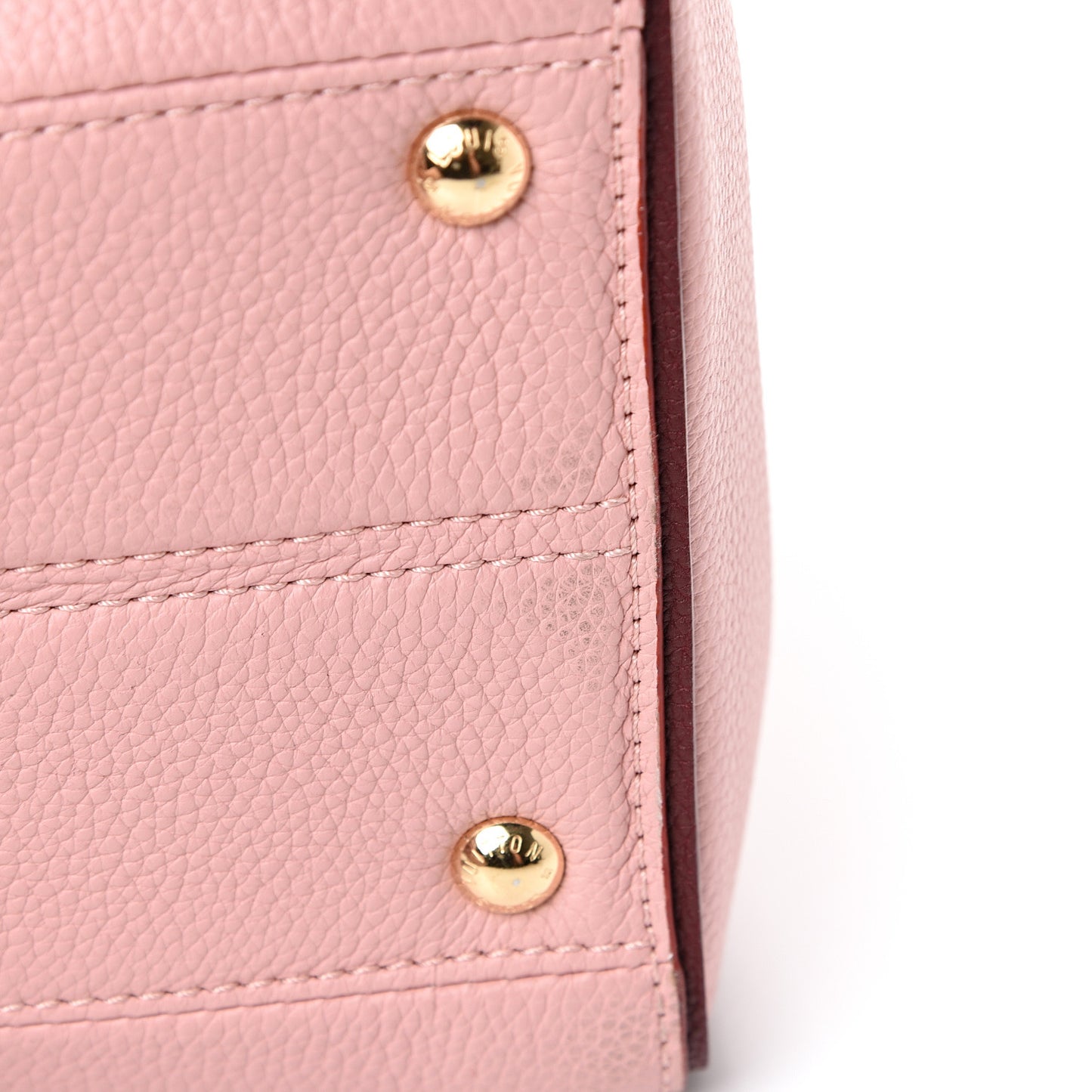 Grained Calfskin Monogram Double V Rose Poudre