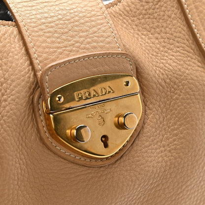 Prada Vitello Daino Pushlock Tote Sughero 12 of 21