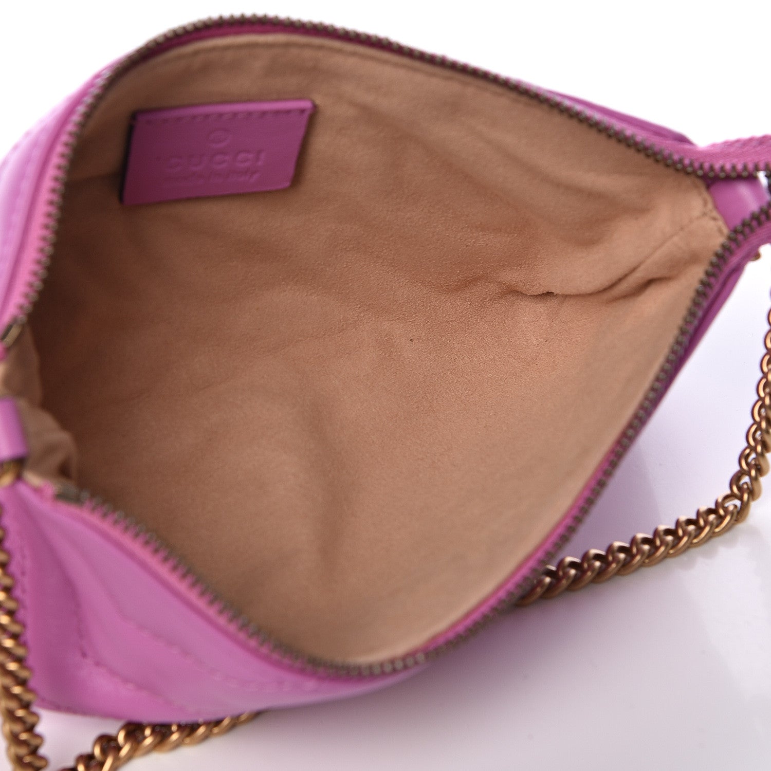 Gucci Calfskin Matelasse Mini GG Marmont Chain Bag Candy Mousse 5 of 10