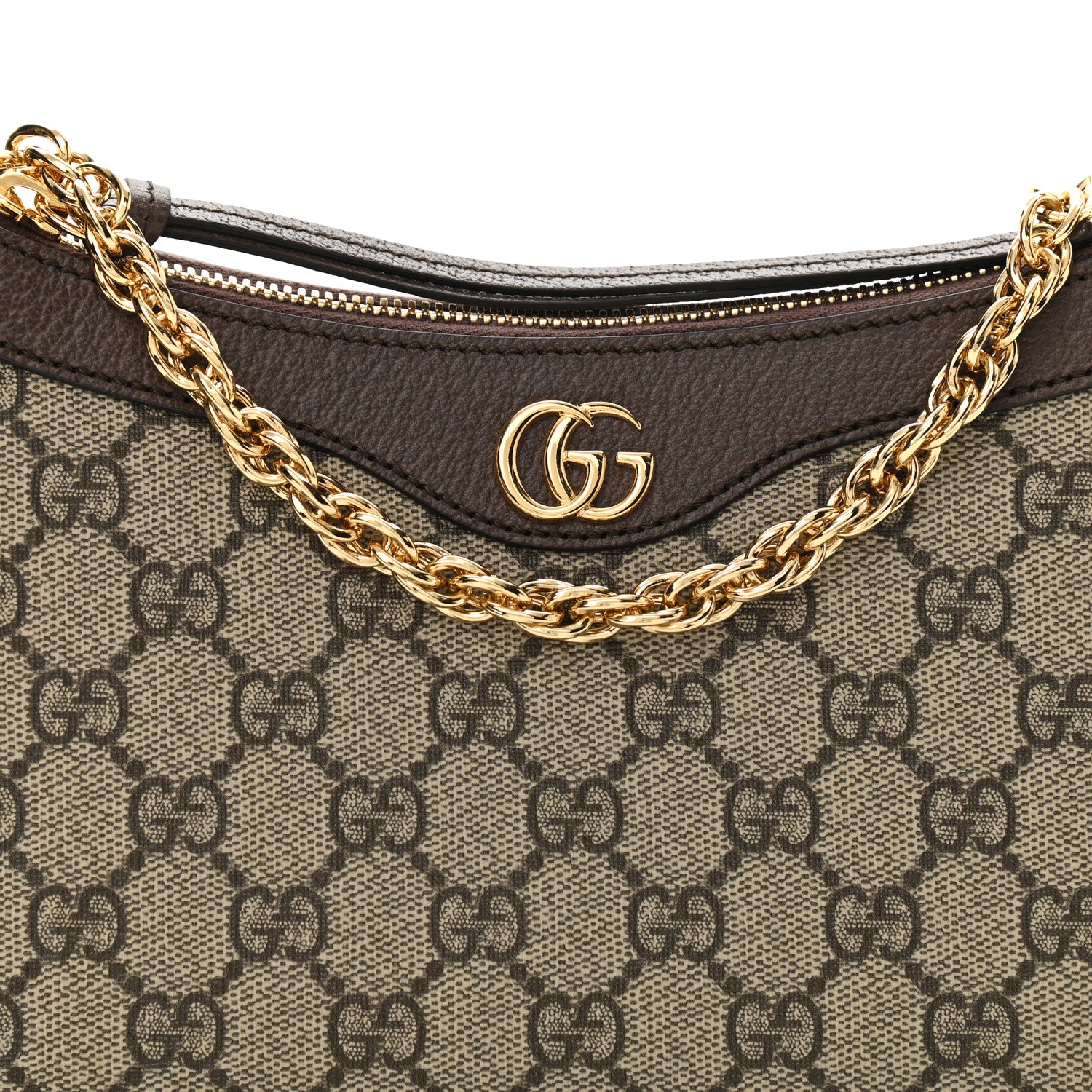 Gucci GG Supreme Monogram Textured Dollar Calfskin Web Small Ophidia GG Handbag Beige Ebony New Acero 8 of 10