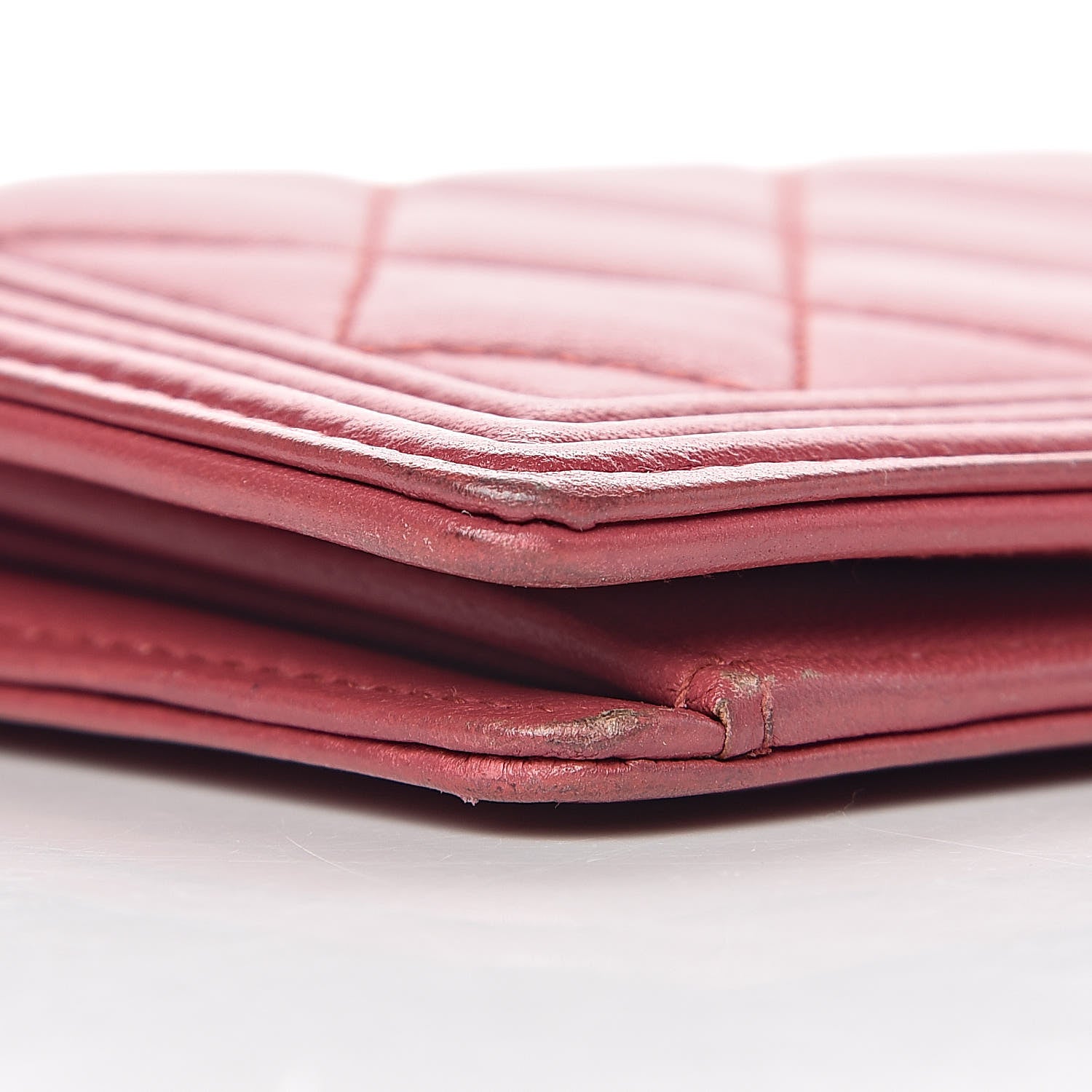 Chanel Lambskin Quilted Boy Yen Wallet Pink 7 of 14