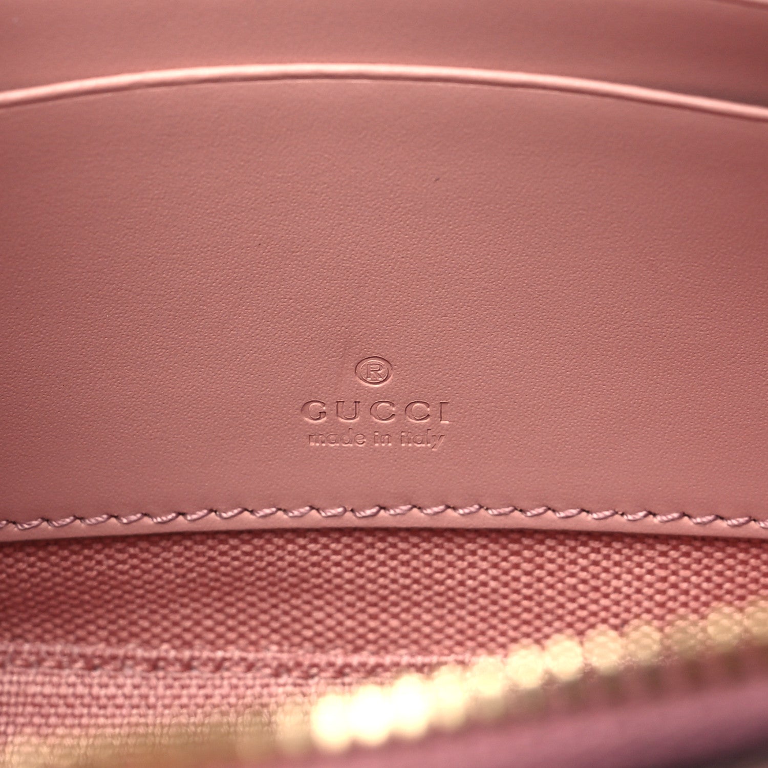 Gucci Calfskin GG Super Mini Debossed Chain Wallet Dust Carmine 6 of 11