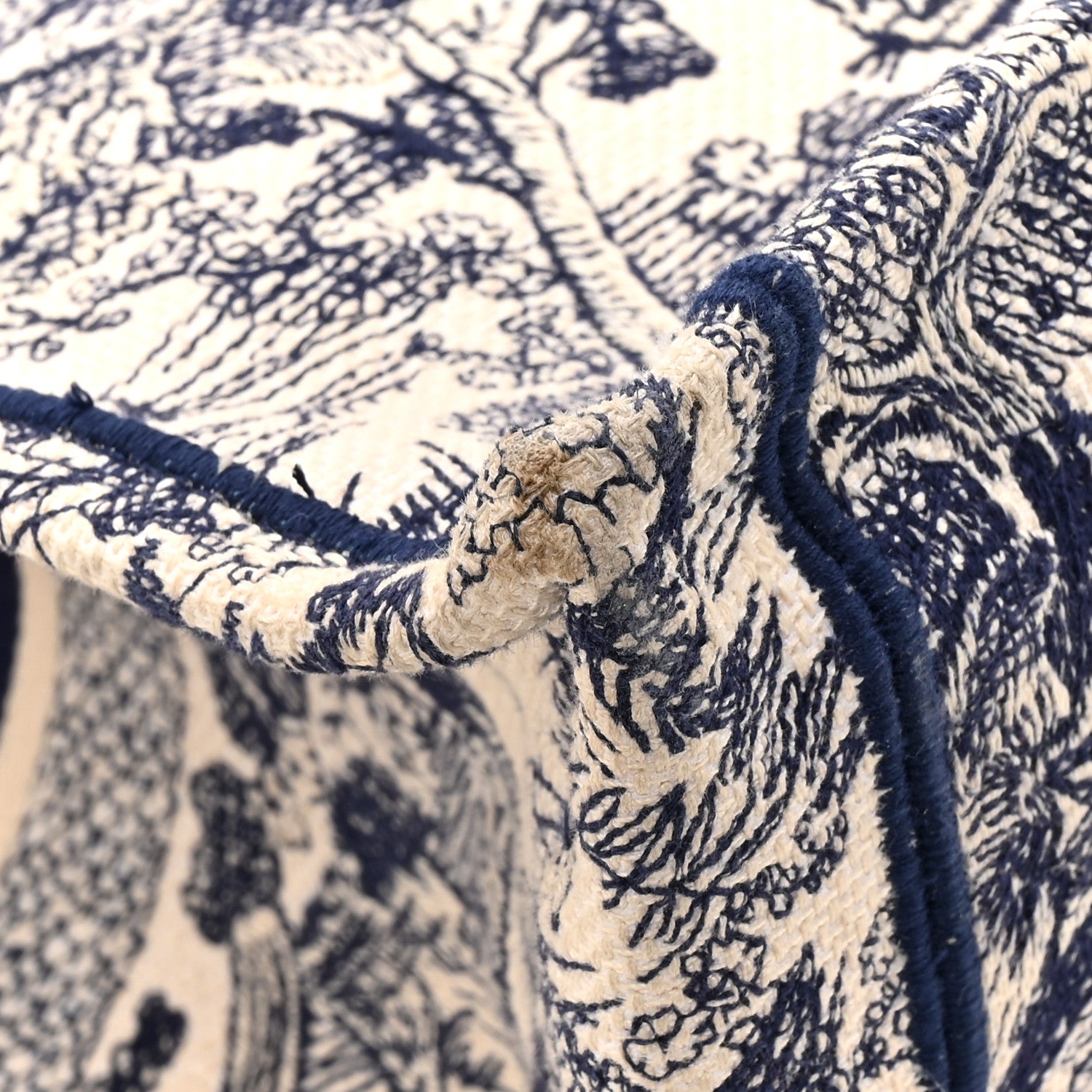 Christian Dior Canvas Embroidered Large Dioriviera Toile De Jouy Book Tote Blue 12 of 14