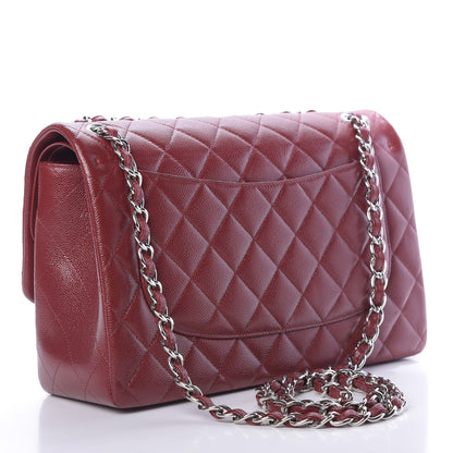 Chanel Caviar Quilted Jumbo Double Flap Dark Red 4 of 12
