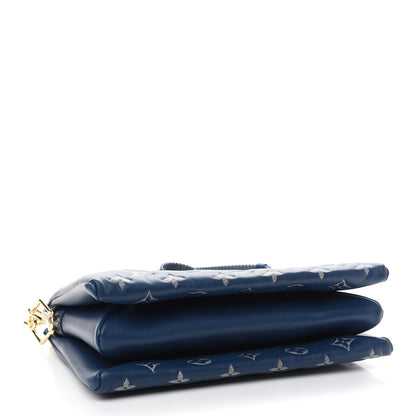 Louis Vuitton Lambskin Embossed Monogram Coussin PM Denim Blue 4 of 8