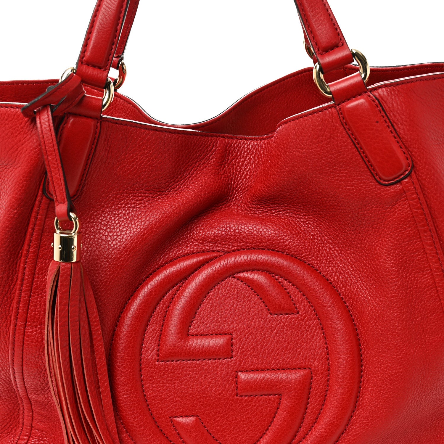 Gucci Pebbled Calfskin Medium Soho Shoulder Bag Tabasco Red 8 of 10
