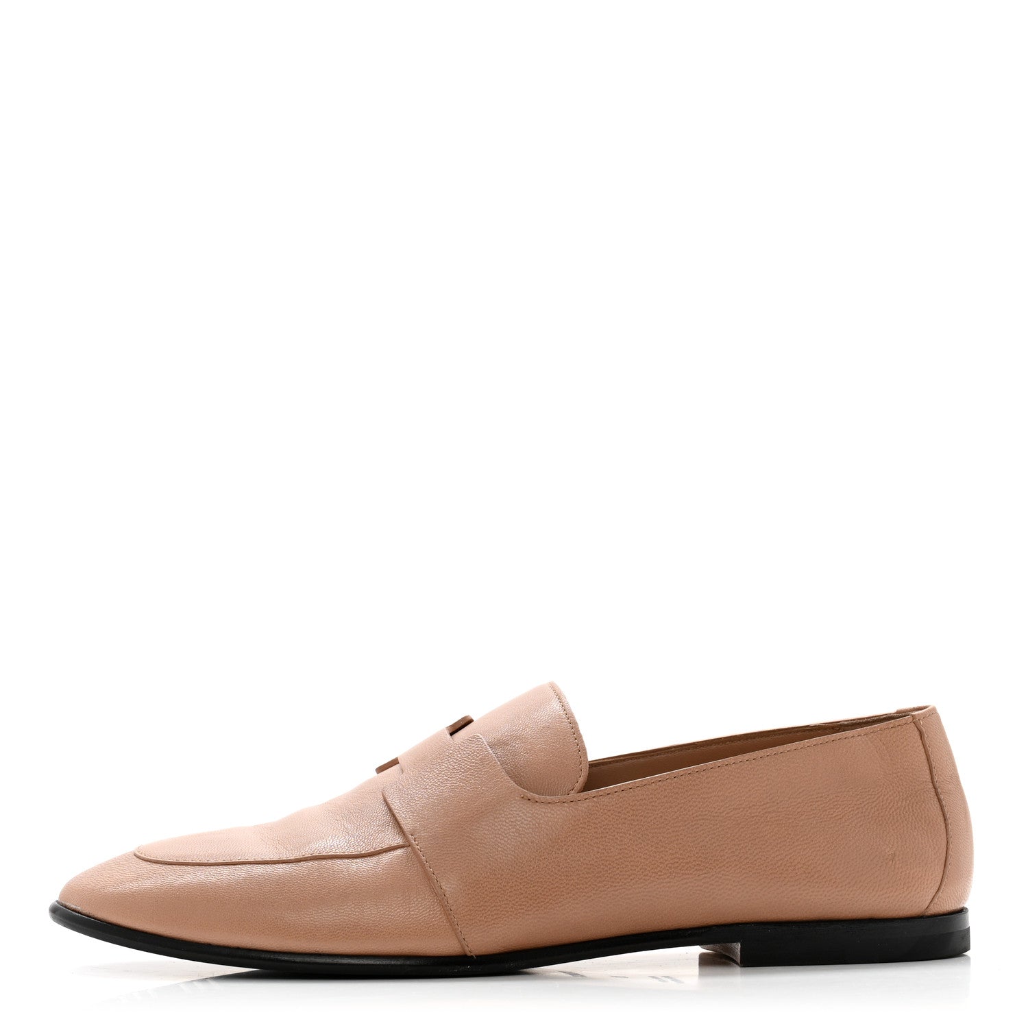 Hermes Goatskin Womens Ancora Moccasin Loafers 38 Beige Argile 1 of 13