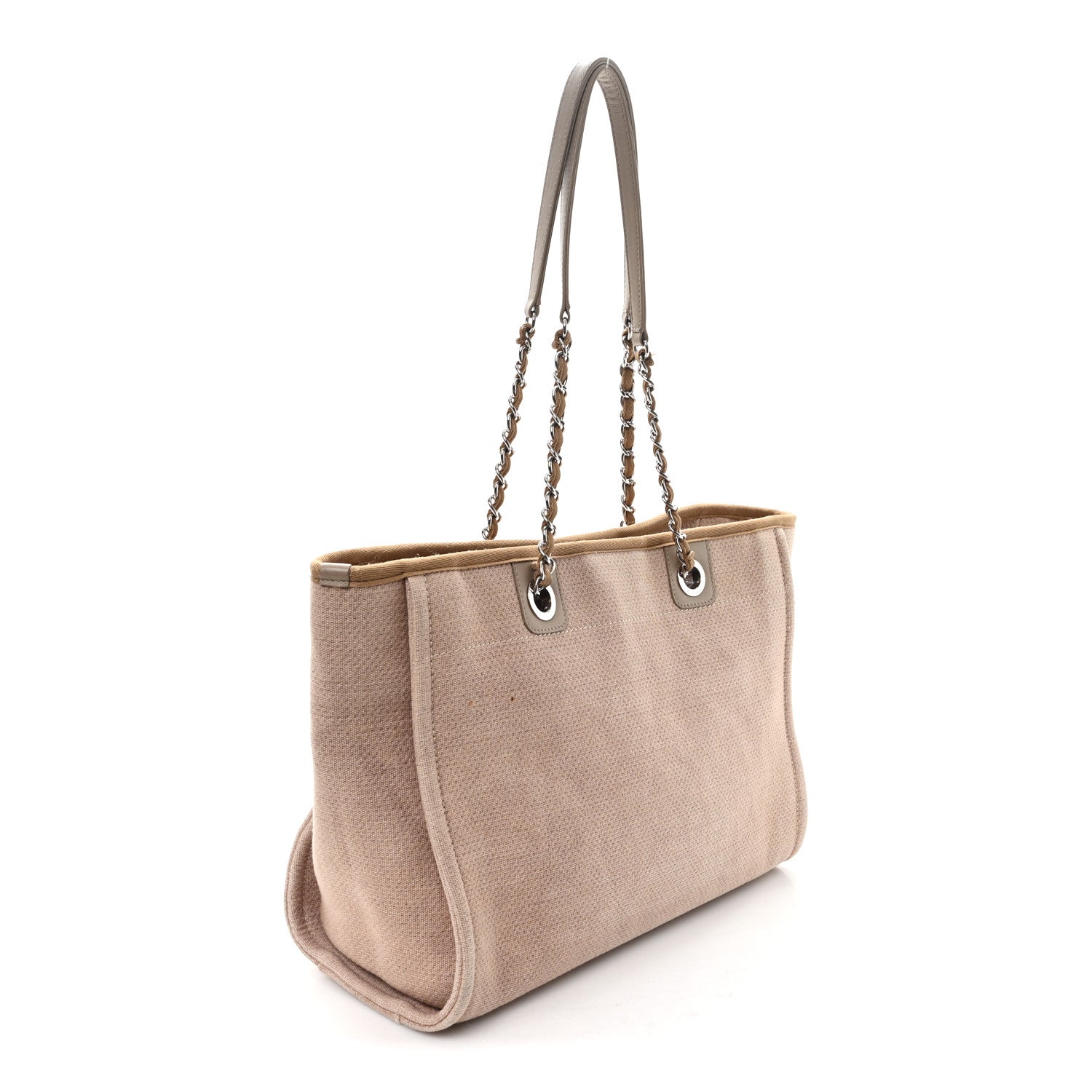 Chanel Mixed Fibers Small Deauville Tote Beige 3 of 12