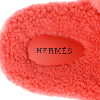 Hermes Woolskin Womens Chypre Sandals 40 Rose Du Desert 7 of 9