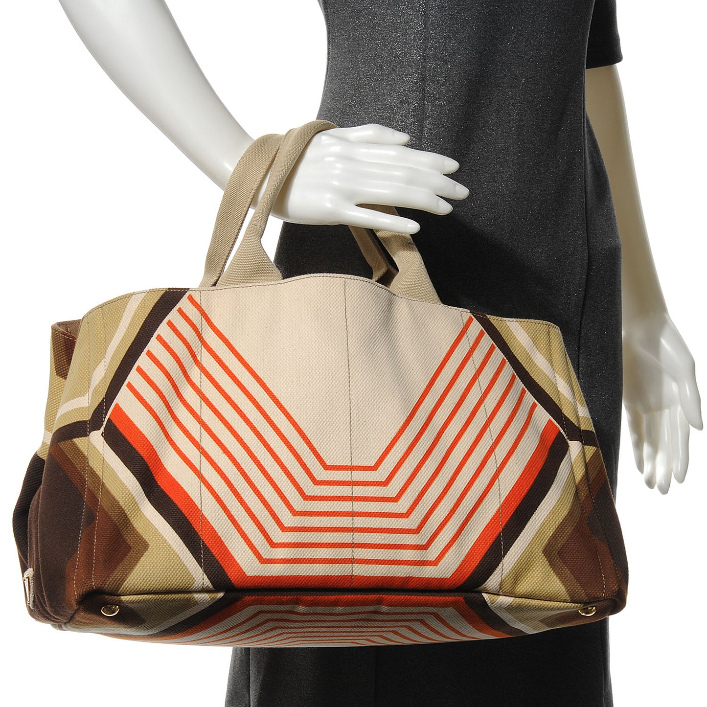 Canvas Canapa Stampata Tote Marrone