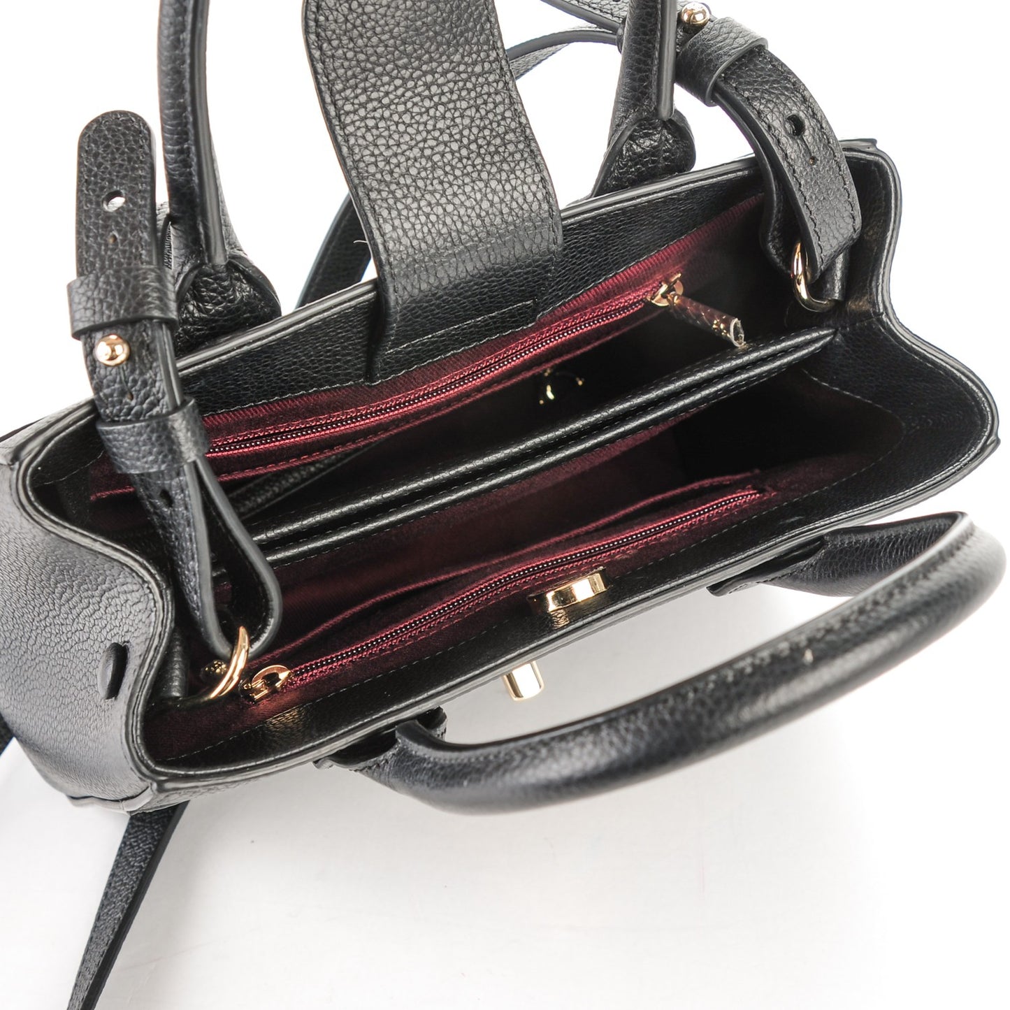 Grained Calfskin Mini Neo Executive Shopper Tote Black