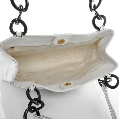 Chanel Caviar Bekko Chain Tote White 5 of 9