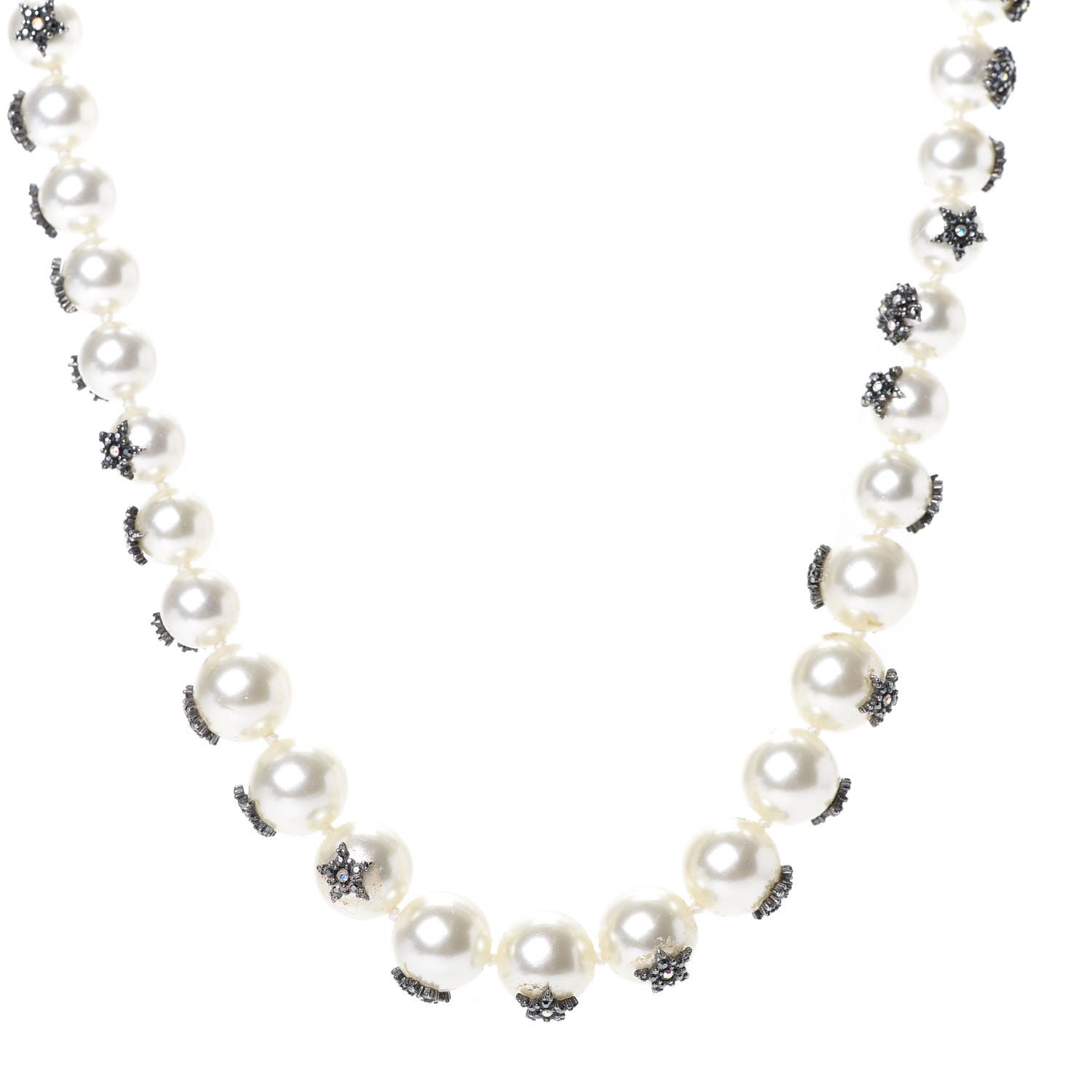 Christian Dior Pearl Crystal Star Mise En Dior Tribal Necklace 1 of 5