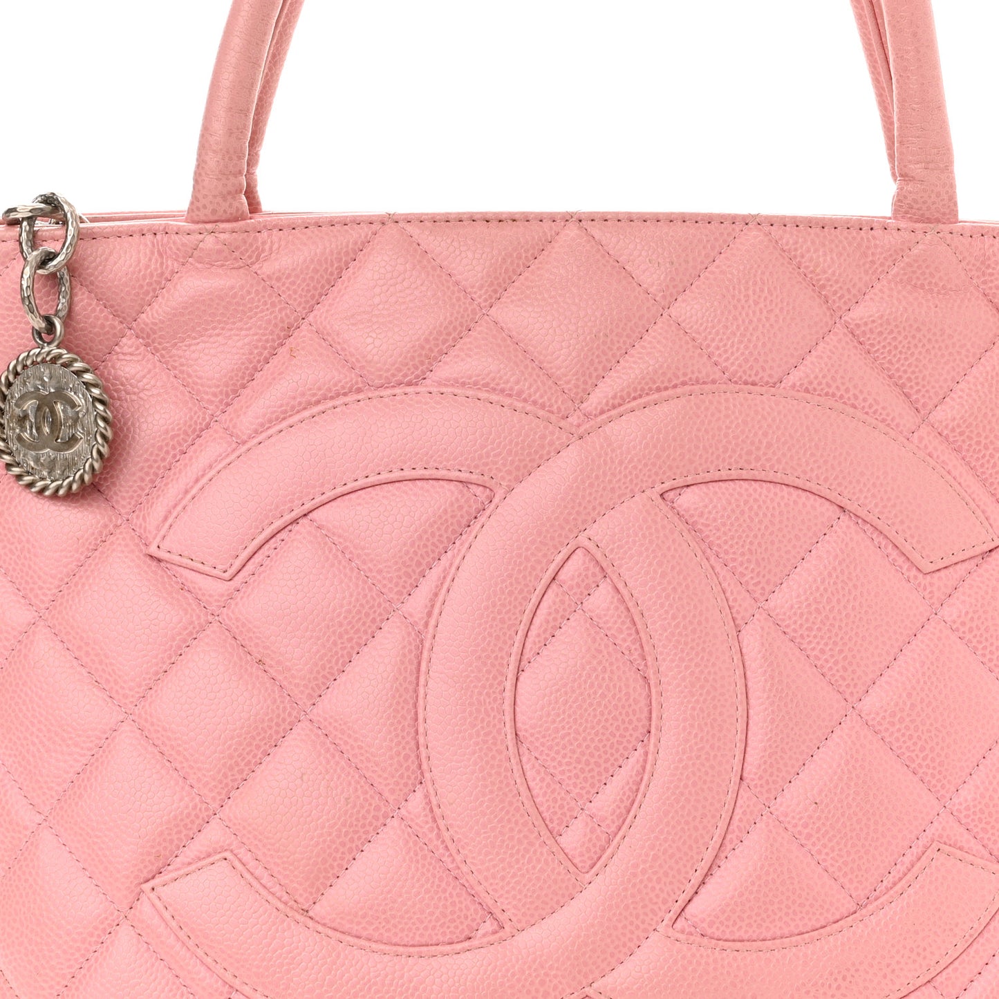 Caviar Quilted Medallion Tote Light Pink