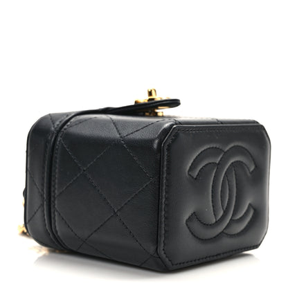 Chanel Lambskin Quilted Vanity Clutch With Chain Black 4 of 13