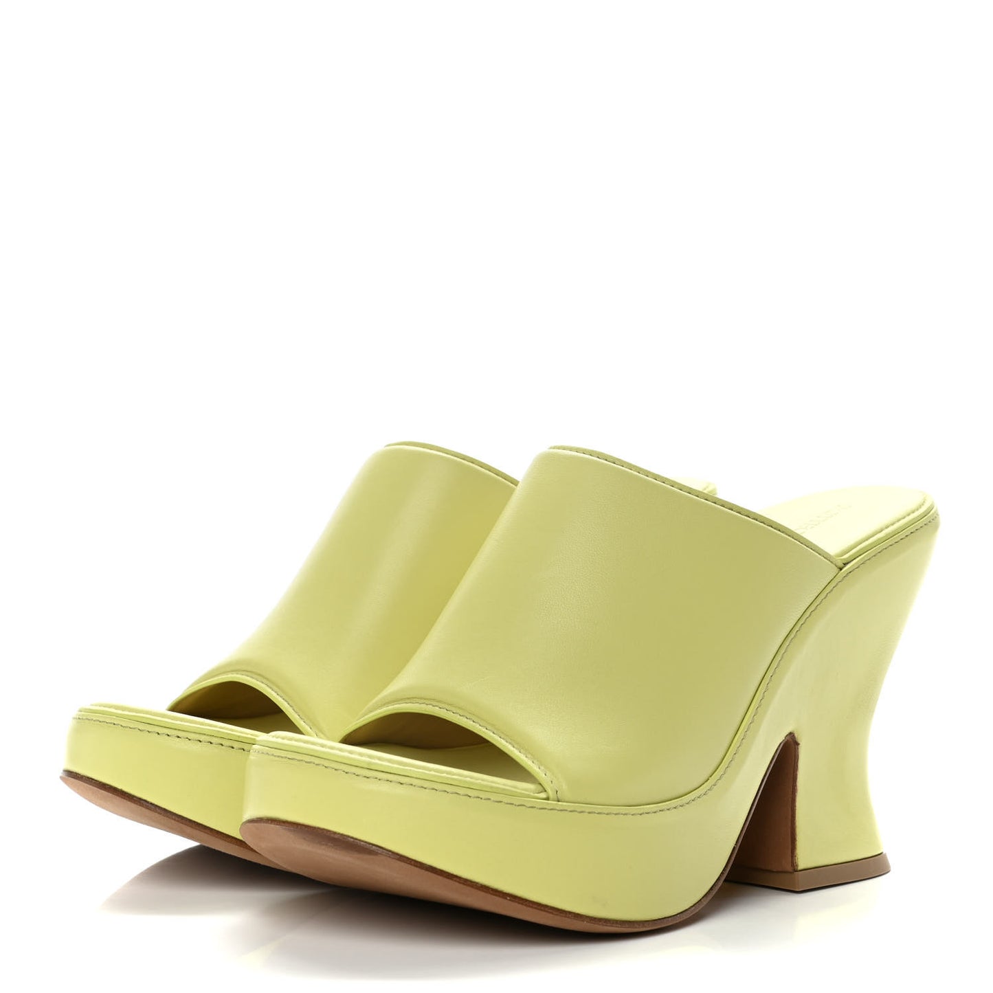 Nappa Slide Platform 115 Wedge Sandals 37 Seagrass