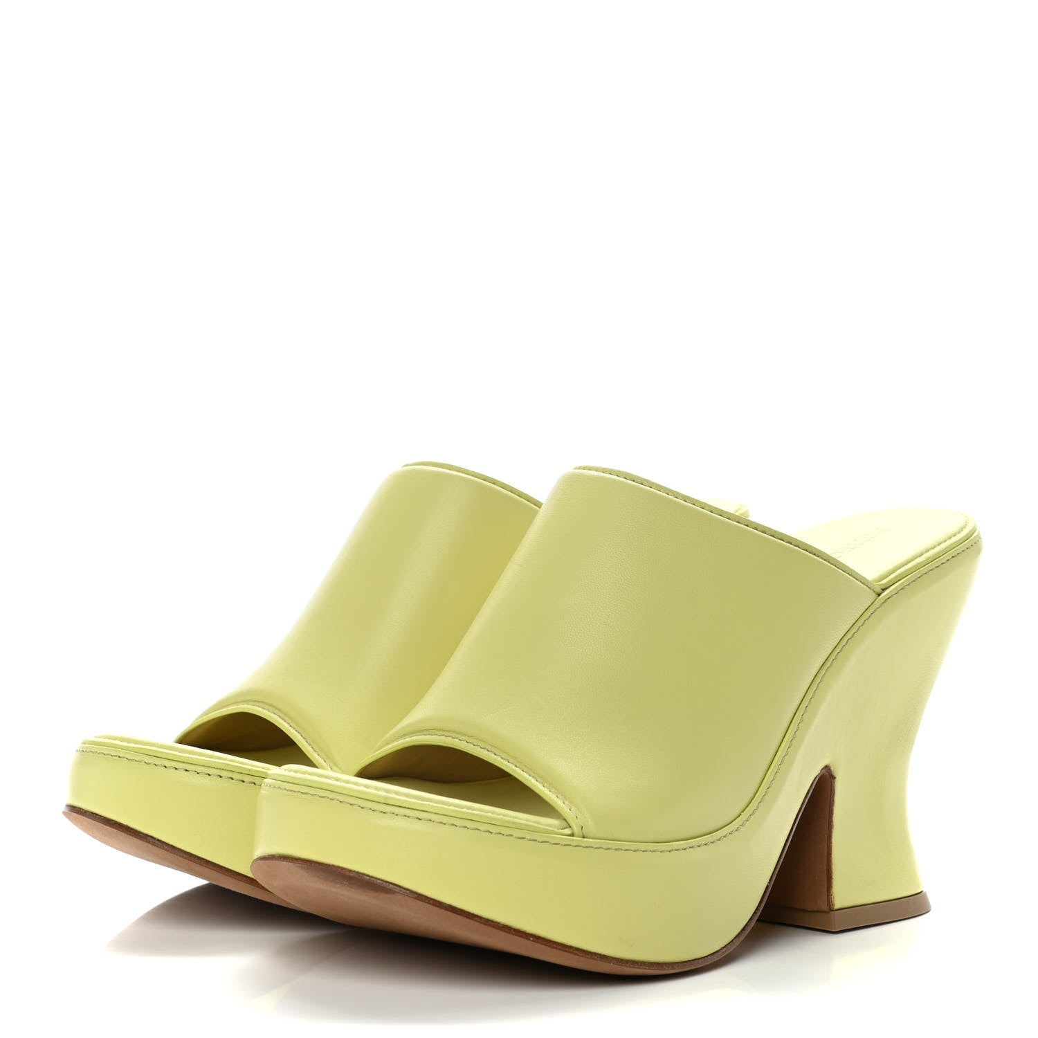Bottega Veneta Nappa Slide Platform 115 Wedge Sandals 37 Seagrass 3 of 7