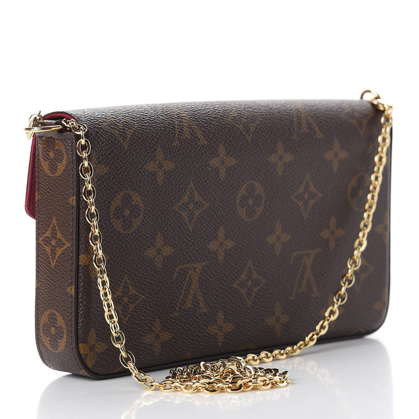 Monogram Pochette Felicie Chain Wallet Fuchsia