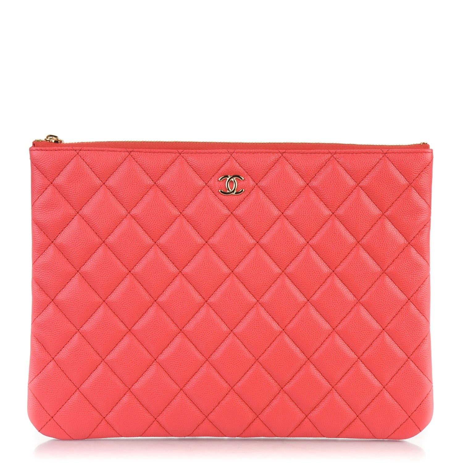 Chanel Caviar Quilted Medium Cosmetic Case Dark Pink 1 of 7