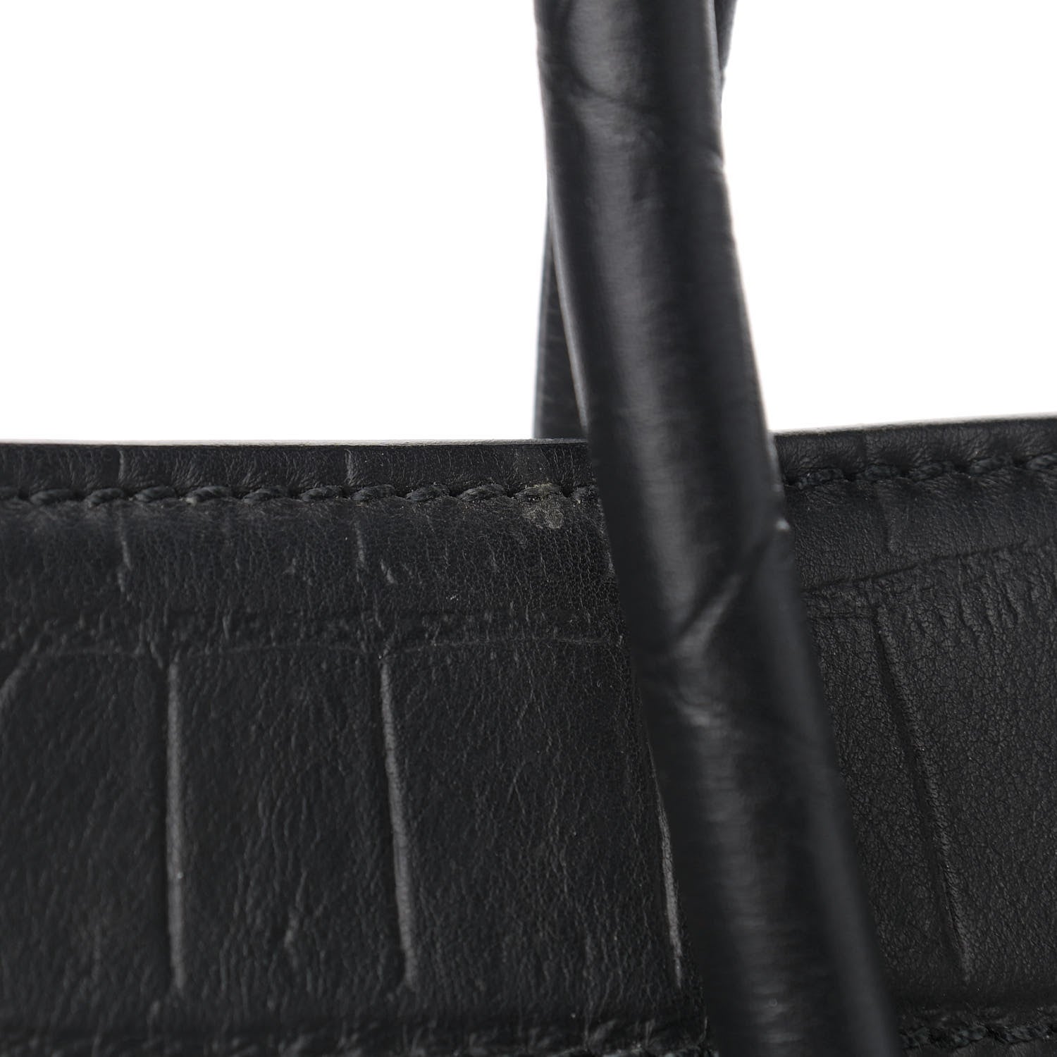 Celine Calfskin Crocodile Embossed Medium Phantom Luggage Black 12 of 12